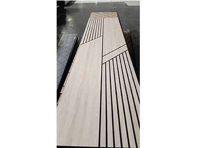 Zhenmei New Style Wood Veneer Covered MDF Slats Carved Wooden Ceiling Panels With Polyester Backing Akupanel Acoustic Panel Wooden